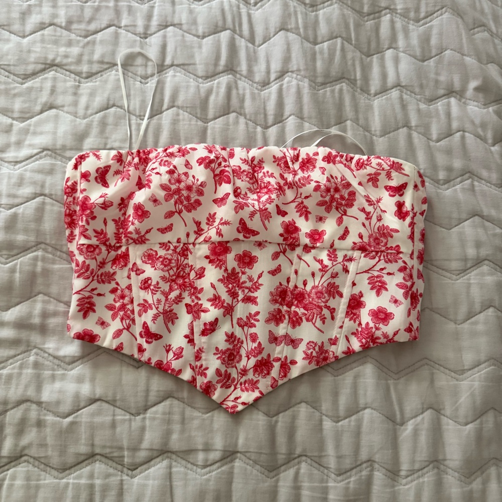 Princess polly floral strapless corset top size 2 never worn